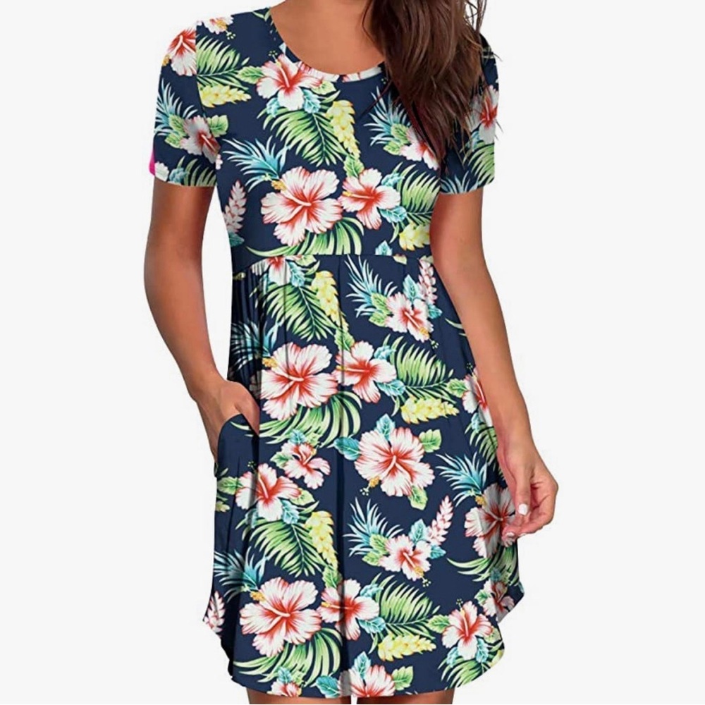 NWOT - Never worn Nova In Sky Floral Blue Dress Size L